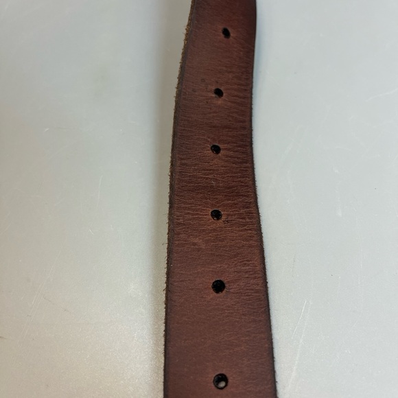 Frye Dark Brown Leather Belt D Ring Brass Buckle Rodeo Belt Size Small 28-34 - Picture 4 of 12